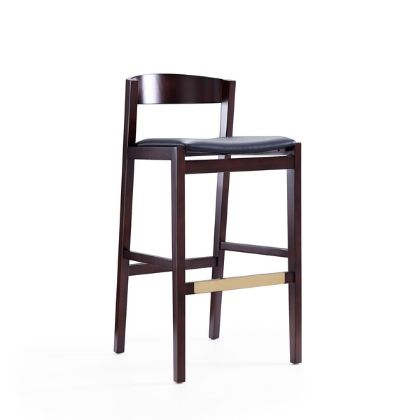 Manhattan Comfort Klismos Barstool in Black and Dark Walnut BS014-BK - main